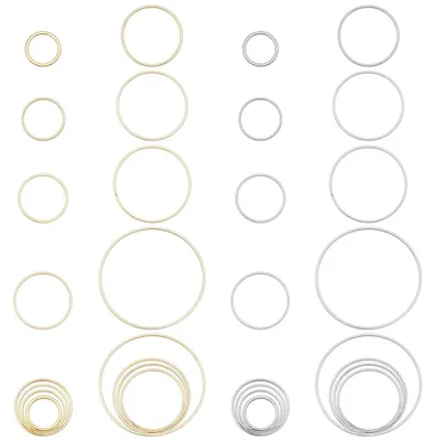 Produktbild von Schmuck-Verbindungsringe - Set mit 160 Stück in Gold und Silber - Für Ohrringe und Halsketten - 10/12/14/16/18/20/22/30 mm Durchmesser