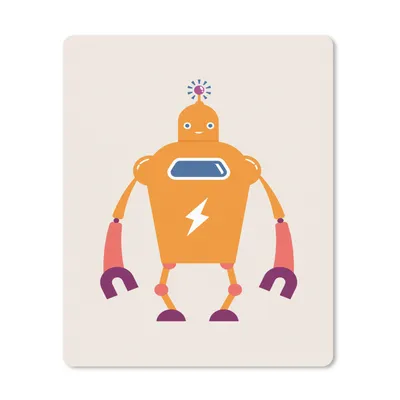 Produktbild von MuchoWow® Mauspad Mousepad Roboter - Antenne - Orange - Blitzschlag - Junge - Kinder 30x40 cm - Mousepads - Maus Mat - Pad - Mausunterlage - Mausmatten