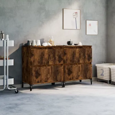 Zdjęcie produktu dla vidaXL Kredensy 2 szt. Dąb wędzony 60x35x70 cm Materiał drewnopochodny