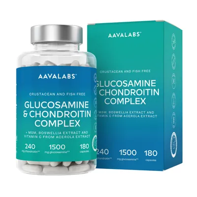 Produktbild von Aavalabs Glucosamin Chondroitin MSM | Boswellia | Gelenke & Knorpel | 180 Kapseln