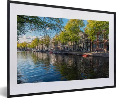 Produktbild von MuchoWow® MuchoWow® Gerahmtes Poster Die Prinsengracht im Zentrum von Amsterdam 60x40 cm - Poster mit zchwarzem Bilderrahmen - Schlafzimmer - Plakat in Rahmen - Drucken