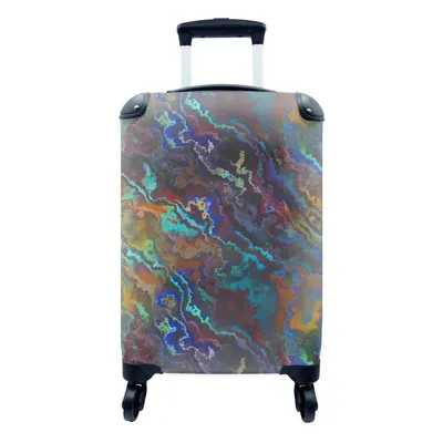 Produktbild von MuchoWow® Koffer Handgepäck Trolley Rollkoffer Kleine Reisekoffer mit 4 Rollen - Muster - Farbe - Regenbogen - Cabin Size < 55x40x23 cm & 55x40x20 cm - Fotokoffer - Kabinenkoffer - Boardgepäck - Reise-Box - Reisekoffer - Reisegepäck - Koffer mit Bild - Trolley für Kinder