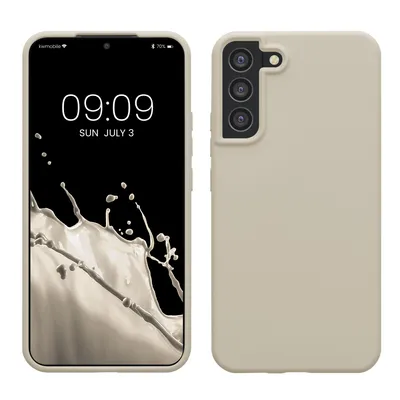 Produktbild von kwmobile Hülle kompatibel mit Samsung Galaxy S22 Plus Hülle - Silikon Handy Case - Handyhülle weiche Oberfläche - kabelloses Laden - Creme matt