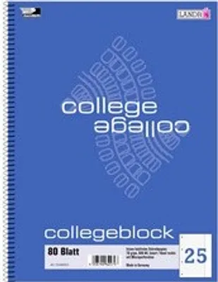 Produktbild von LANDRÉ Collegeblock "college" DIN A4, kariert, 80 Blatt