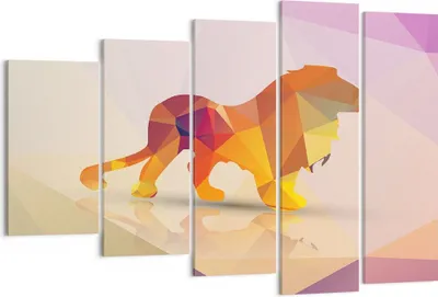Produktbild von Bild auf Leinwand - Leinwandbild - Löwe Illustration modern - 150x100cm - Wand Bild - Wanddeko - Leinwanddruck - Bilder - Kunstdruck - Wanddekoration - Leinwand bilder - Wandkunst - EG150x100-2804