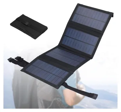 Obrázek produktu pro Přenosný solární panel - Skládací - USB solární nabíječka - IP65 voděodolný - pro telefon a laptop - kompaktní formát - 20W výkon