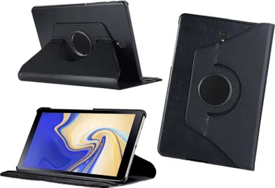 Productafbeelding van cofi1453® 360° beschermhoes voor tablets, compatibel met Samsung Galaxy Tab S4 10,5 inch (SM-T830 / SM-T835), tas, hoes, tablethoes, bumper case, etui, draaibaar met standaard, zwart