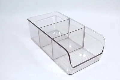 Produktbild von Organizer Box mit 3 Fächern ca. 27,5x14x8,9 cm – praktische Aufbewahrungsbox für Büro Bad oder Küche, robustes Ordnungssystem aus Kunststoff