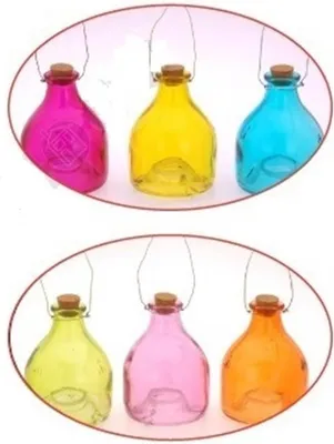 Produktbild von Wespenfänger aus Glas mit Metallanhänger 4-fach sortiert | 6 Stück