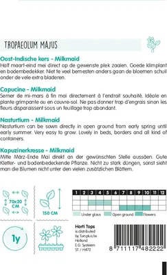Produktbild von Kapuzinerkresse Milkmaid | Kapuzinerkressesamen von Hortitops