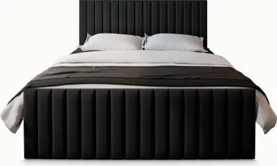 Produktbild von Masseno Boxspringbett ARION 180x200 cm Komplett-Set mit Bonell Matratze und Topper, Polsterbett mit Bettkästen -Schwarz, KRONOS 07