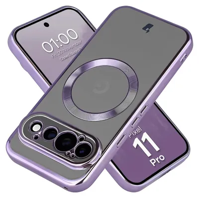 Produktbild von Handyhülle mit Magnetring für Google Pixel 11 Pro, Bizon Case EduardO, Transparent-Violet