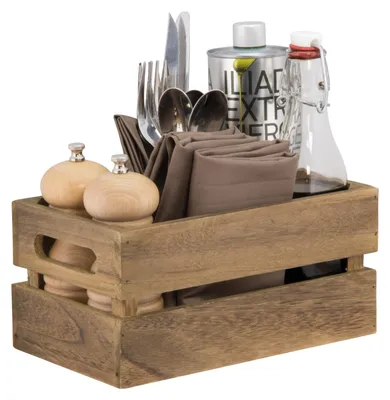 Produktbild von Securit® Kleiner Vintage-Tischkorb aus Holz