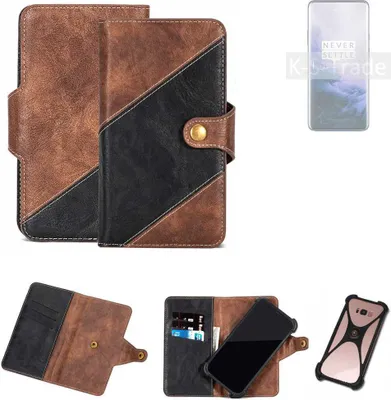 Produktbild von K-S-Trade Handyhülle Schutzhülle Bookstyle Case kompatibel mit OnePlus 7 Pro 5G Klapphülle Cover Hülle Schutztasche 1x