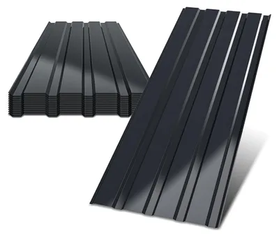 Produktbild von Eikuavons 36 Stück Dachblech Trapezblech Profilblech Platten aus Metall, glatte Oberfläche, mit Handschuhen, 115x45 cm, 0,25 mm, 18 m², Anthrazit