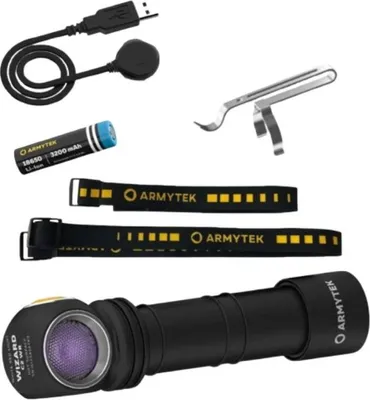 Image de Lampe 1100 Lm White & Ultraviolet LED Wizard C2 WUV - ARMYTEK F08901UF