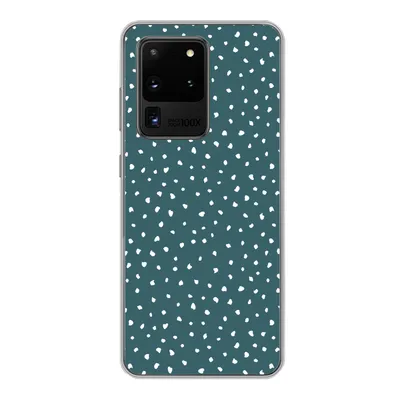 Produktbild von MuchoWow® Handyhülle Schutzhülle Hülle für Samsung Galaxy S20 Ultra Polka dots - Weiß - Grün Silikon Softcase Handy Hülle - Karteninhaber