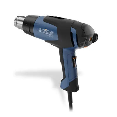 A professional studio shot of a heat gun against a white background.