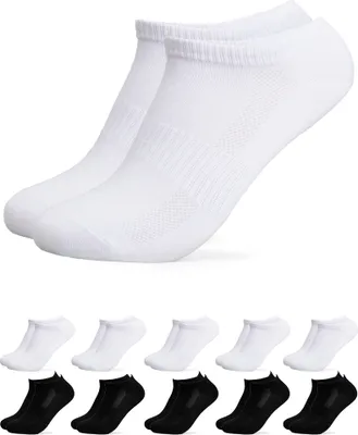 Produktbild von Occulto Damen & Herren Bambus Sneaker Socken 10er Pack (Modell: Sunny) Blk-Wht 39-42