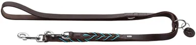 Productafbeelding van Hunter Solid Education, Hond, Trainingslijn, Bruin, Turquoise, Band, Effen, Leer