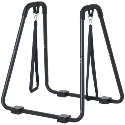 Produktbild von Dipstation Dip Barren Stahl Schwarz bis 120 kg belastbar Maße 90 x 81 x 92,5 cm