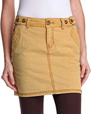 Produktbild von edc by ESPRIT Damen Rock (knielang) 102CC1D004, Gr. 34 (XS), Gelb (cognac yellow 788)