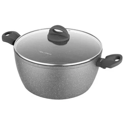 Produktbild von Alutopf Lavastein grau mit Deckel 28 cm 7l Florina