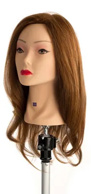 Produktbild von L110Hd Friseurkopf 40 Cm Natürliches Indisches Haar Hellbraun