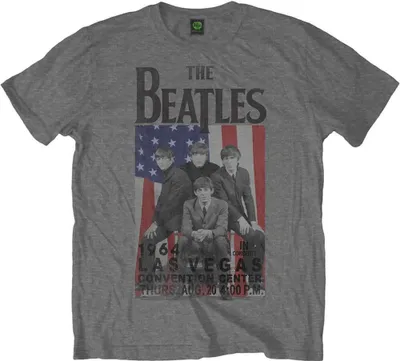 Image de T-shirt "Las Vegas" des Beatles, pour hommes et femmes, coupe unie, modèle RO1469 (taille XXL), couleur grise
