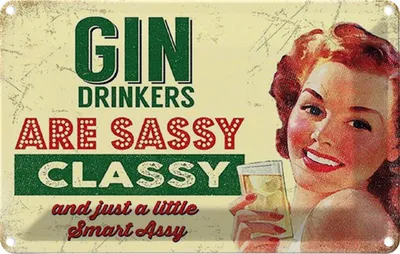 Produktbild von vianmo Blechschild 20x30 cm Gin drinkers are syssy classy