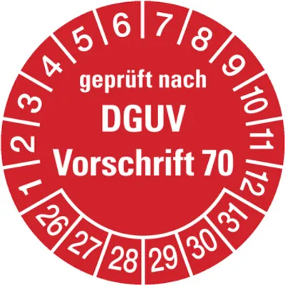 Produktbild von Dreifke® Aufkleber Prüfplakette,  nach DGUV Vorschrift 70, rot/weiß, F...