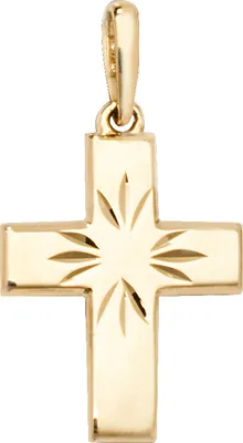 Produktbild von Edler 9 Karat (375) Gold kreuz Damen - Anhänger - 20mm*11mm; TRS23697