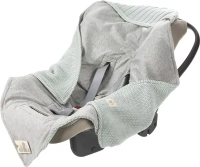 Produktbild von Lässig Einschlagdecke - Auto Kindersitz, Deckenverpackung, Grau, Mintfarbe, Junge/Mädchen
