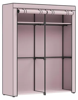 Produktbild von Stoffgarderobe – Kleiderständer – Aufbewahrung – Lila – 140 x 43 x 174 cm