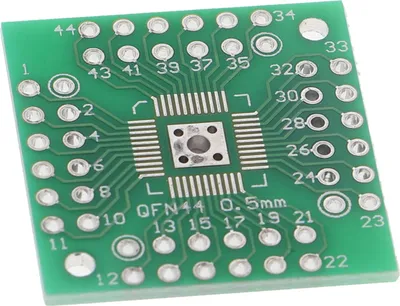 Produktbild von QFP44 / LQFP48 / QFN44 / QFN48 zu DIP44 Adapter Board