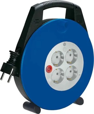Obrázok produktu pre Brennenstuhl Vario Line, 4 AC zásuvky/AC zásuviek, 16 A, Čierna, Modrá, 10 m