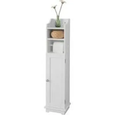 Immagine prodotto di Mobile da bagno - Mobile contenitore con ripiani regolabili - MDF - Bianco - 23 x 18 x 100 cm