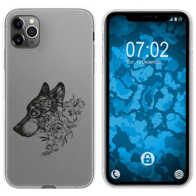 Produktbild von PhoneNatic Case kompatibel mit Apple iPhone 11 Pro Silikon-Hülle Floral Wolf M3-1