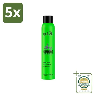 Productafbeelding van 5 x got2b Droogshampoo Extra Fresh - 200 ml - Voordeelverpakking - 5 stuks