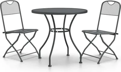 Produktbild von vidaXL 3-tlg. Garten-Essgruppe Streckmetall Anthrazit