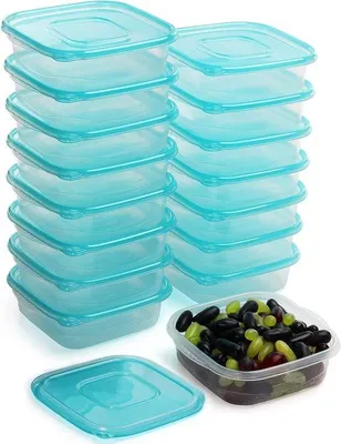 Produktbild von Quadratische Plastikbehälter 16er Pack BPA-frei