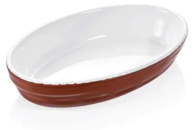 Produktbild von 8x Backform oval 28 x 17 x 5 cm braun, Porzellan