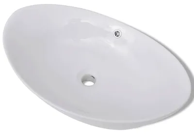 Obrázek produktu pro vidaXL Keramické umyvadlo Keramické umyvadlo s přepadem oválné 59 x 38,5 cm