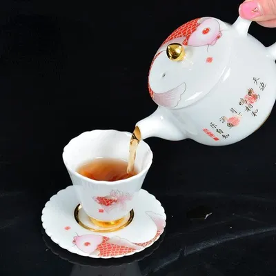 Productafbeelding van Keramische Theepot Set met Theekopjes