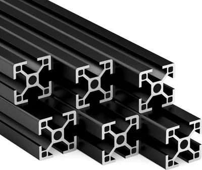 Produktbild von KLAK 30 - Aluprofil 6 Stück 30x30mm 2m System-, Montage-, Konstruktionsprofil Nut 8 schwarz