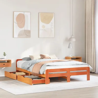 Produktbild von Möbel Massivholzbett ohne Matratze Wachsbraun 160x200 Kiefernholz - Klassische Betten 3309034
