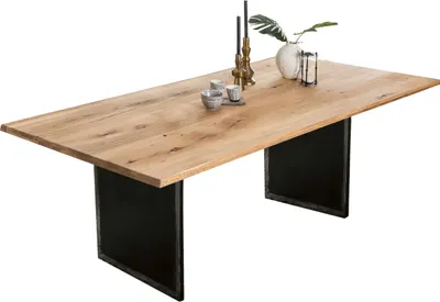Produktbild von SIT Möbel Tisch | Wildeiche natur | Plattenstärke 40 mm | Gestell Metall schwarz | B 220 x T 100 x H 76 cm | 16082-11 | Serie TOPS & TABLES