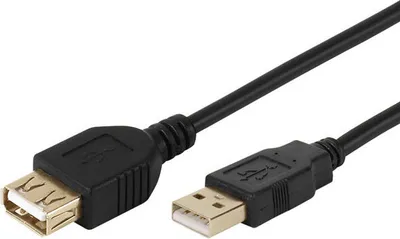 Produktbild von ViVanco™High-grade USB 2.0 certified extension cable, 2.0 m, 2 m, USB A, USB A, Männlich/Weiblich, 0,48 Gbit/s, Schwarz