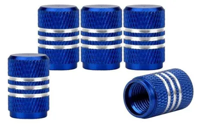 Produktbild von Ventilkappen Aluminiumlegierung Blau 5er Set für Auto Fahrrad LKW Motorrad