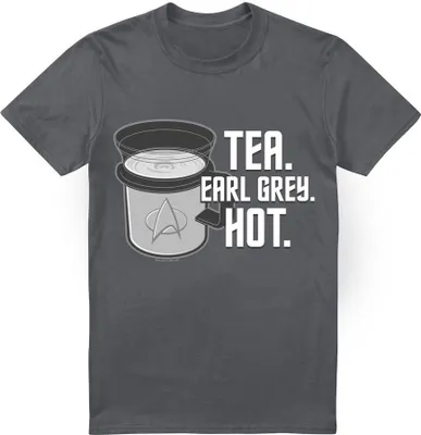 Imagen del producto de Camiseta para hombre de Star Trek, diseño "Earl Grey", modelo TV13780 (talla 4XL), color carbón